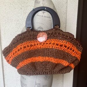 Handmade raffia large summer bag